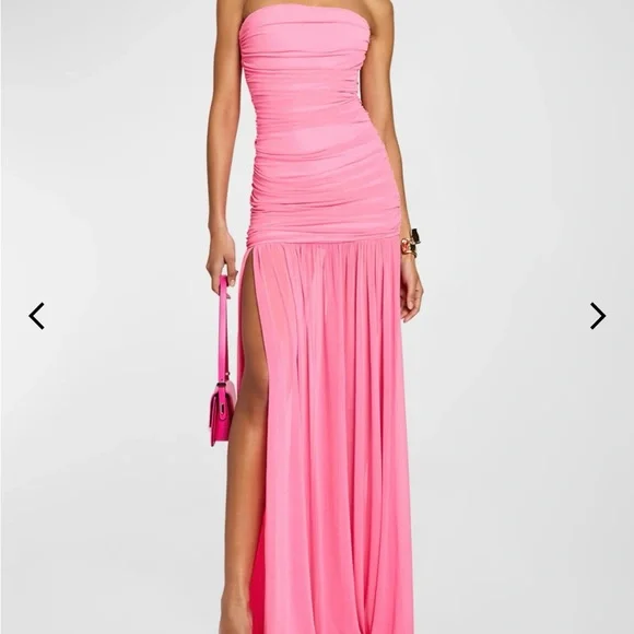 AVAILABLE! Retrofete Adele Elegant Pink Strapless Dress Gown size M *hemmed - Picture 1 of 3